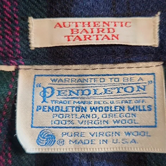 Vintage Pendleton Authentic Baird Tartan Pure Virgin Wool Pleated Skirt Size 18 - Picture 4 of 10